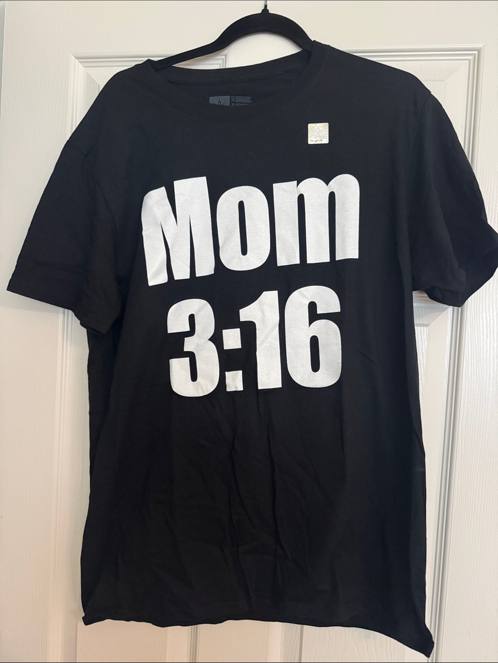 WWE Mom 3:16 Black Tee with White Print